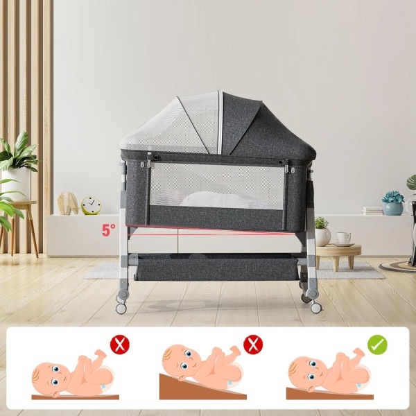 Pătuț bebe poziție înclinată, laterală detașabilă co-sleeping pat adulți - Dr.Denis-DenisNetwork