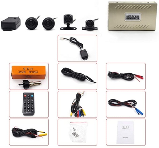 360 degree parking camera system kit, 3D with 4 wide cameras, night vision, 1080P, no blind spots - Img 5