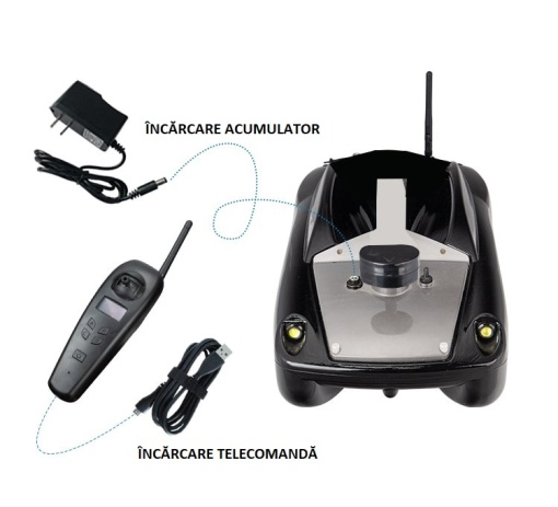 Barcă/Navomodel de pescuit cu GPS pentru plantat momeala / nadit / momit la crap cu telecomandă Dittom Bonaboat 2 , 2 cuve, 2 motoare, baterie 10800mAh - Img 2