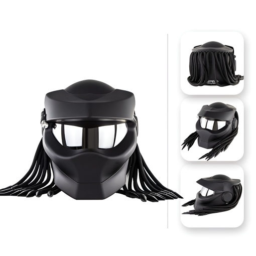 Casca Moto Full-Face, Open-Face, Vizieră Fumurie, Personalizată Predator, Marimi: M, L, XL - Flytec™ - Img 5