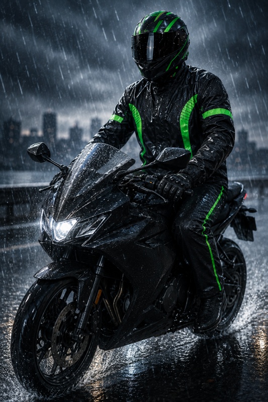 Costum Ploaie Moto Impermeabil Premium - Set Geacă și Pantaloni pentru Motocicletă, Anti-Vânt, Cusături Etanșate, Glugă Detașabilă și Buzunare Impermeabile - Img 2
