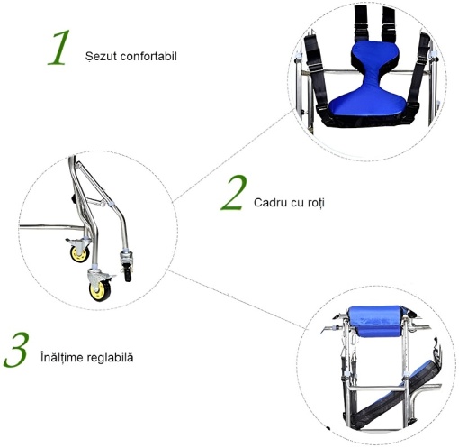 Dr.Denis recovery walking frame, 6 wheels, adjustable, foldable, 120 kg - Img 7