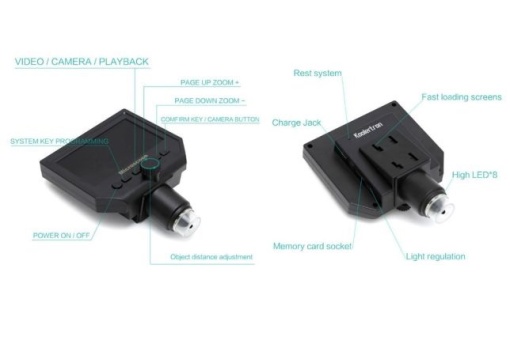 Microscop Digital FullHD cu 1-600X cu ecran propriu și cameră 3.6 Mp 8 LED, pentru reparații electroniști, bijutieri, analize medicale