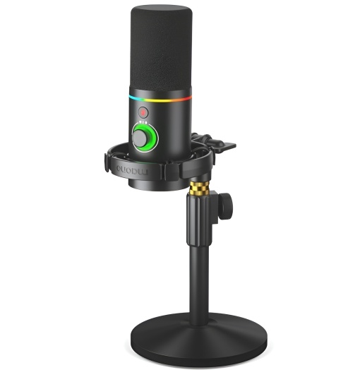 Microfon Dinamic de Broadcast/Podcast cu Lumină RGB, Cardioid, XLR/USB – Ideal pentru Gaming, Streaming și Conferințe