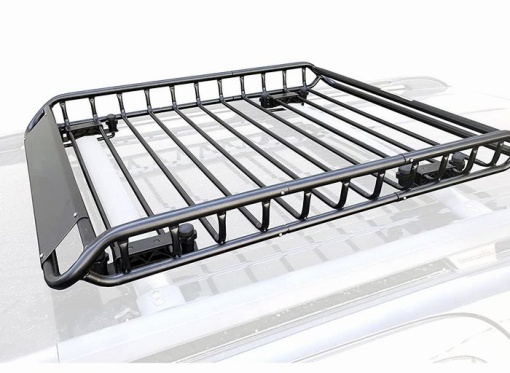 Portbagaj auto metalic roof rack, grilaj din oțel 160*101 cm cu montaj pe barele transversale longitudinale, negru metalizat
