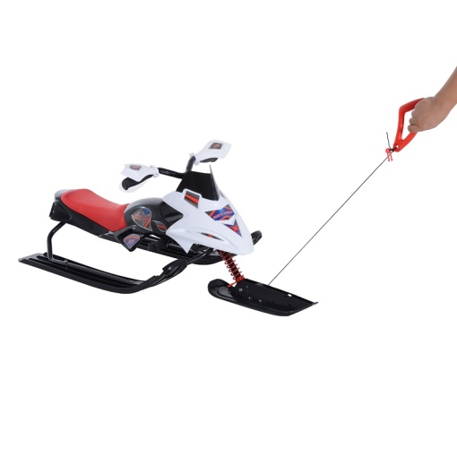 Sanie-snowmobil, cu direcție și frână, amortizor față, cadru oțel, maxim 50 kg, lamă plastic/metal, 125 x 50 x 43 cm, DenisNetwork™ - Img 5