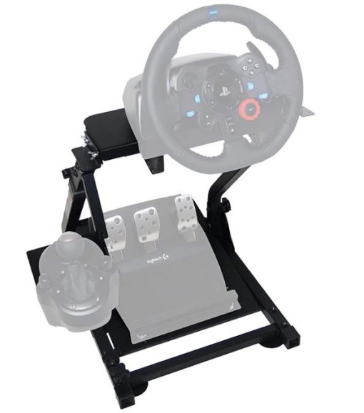 Stand de Gaming pentru Volan, Pedale și Schimbător – Compatibil cu Logitech și Thrustmaster, Ideal pentru Experiențe Realiste de Sim Racing