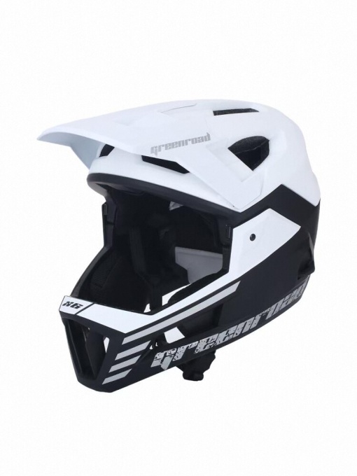 Set cască de bicicletă, MTB, Enduro Full Face Alb/Negru  -