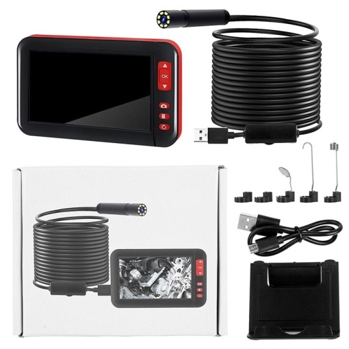 Cameră Endoscopică HD Impermeabilă Cu Display LCD &amp;amp; Suport - 4.3&amp;quot;, 8mm, IP67, 2000mAh / Diagnoză service auto - Img 8