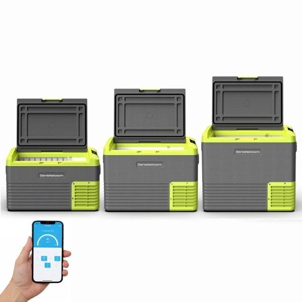 Frigidere SMART 30/40/50l auto cu compresor pentru rulotă, camion, dube 3,5t cu alimentare la brichetă, baterii panou solar cu congelare -20°C - DenisNetwork™