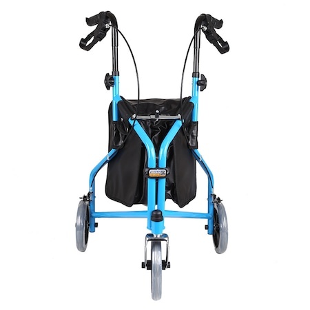 Rolator ortopedic pliabil cu 3 roți, autoblocare și frâne de mână cu geanta de transport, maxim 130 KG, DrDenis - Img 3