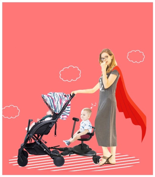 Stroller adapter for transporting the second child, stroller trailer with removable seat, Buggy - Img 6