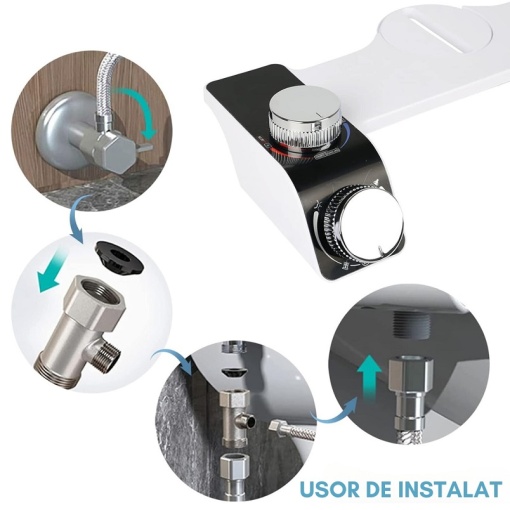 Montaj universal al bideului ultra slim pe vasul de toaletă standard