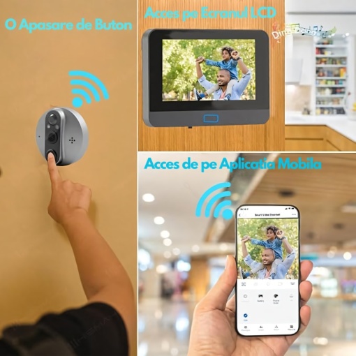 Video doorbell with display, Wi-Fi and Tuya, display on phone with notification with 4.3 inch screen - Dittom™ - Img 6