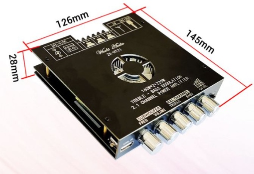 Автомобилна аудио станция, усилвател с Bluetooth 160W X 2, 1 X 220W с миксерни настройки за автомобилни високоговорители - Img 2