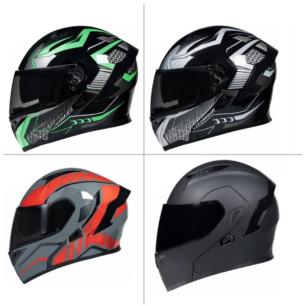 Конфигуратор Каска за мотоциклет, скутер и цялото лице с двоен визьор - Sport Design Black Phantom, модулна сгъваема система - Img 2