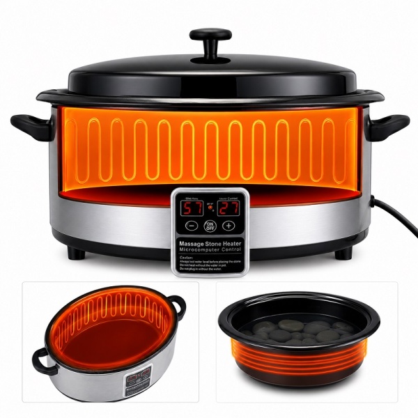 Професионален нагревател за масажни камъни 6 л, цифрово управление, 750 W, СПА и уелнес - Img 3