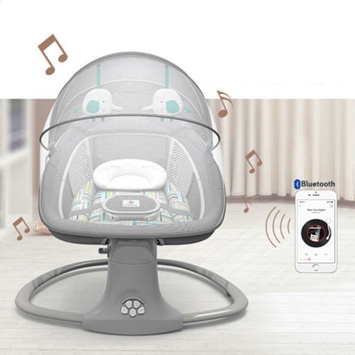Electric baby swing, 3 in 1 baby swing Mastela, adjustable backrest, protective net, melodies, activity bar, usb, bluetooth, remote control - Img 7