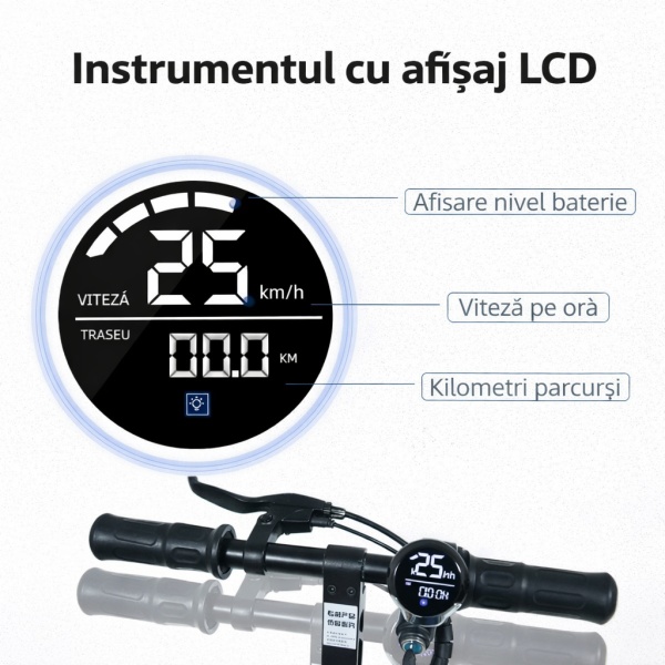 Folding electric scooter with seat, 36V - 250w, 7.5Ah, ultra light and portable, for adults and children, 7.5Ah Li-ion battery - Img 6