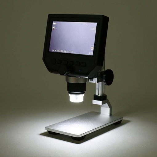 FullHD Digital Microscope with 1-600X magnification with its own screen and 3.6 Mp 8 LED camera, for electronics repairs, jewelers, medical analyses - Img 7