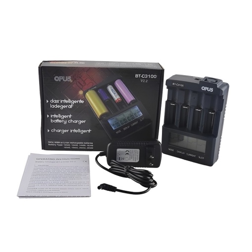 Incarcator OPUS BT-C3100 cu ambalaj original alimentator si manual de utilizare
