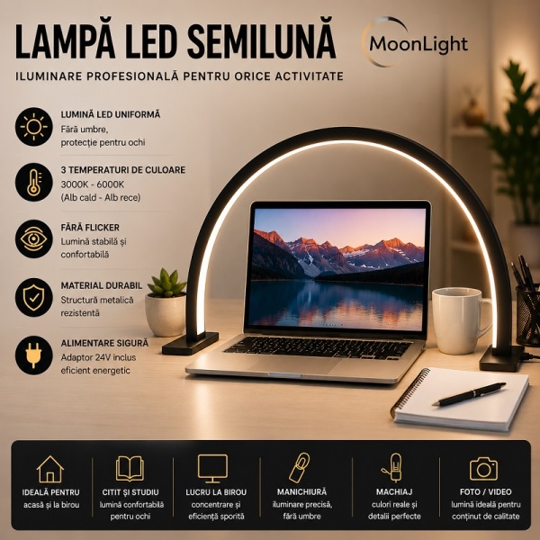 Professional LED Crescent Lamp for Salon and Manicure - Img 5