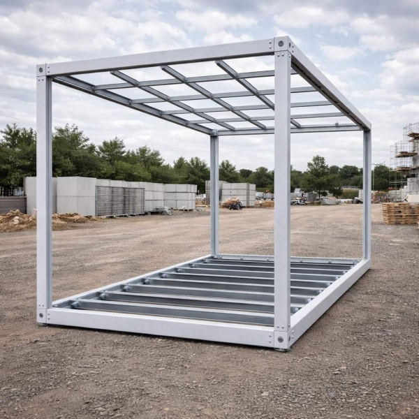 Ramă container monobloc din oțel pentru spații modulare locuit birou sau șantier 4m 6m