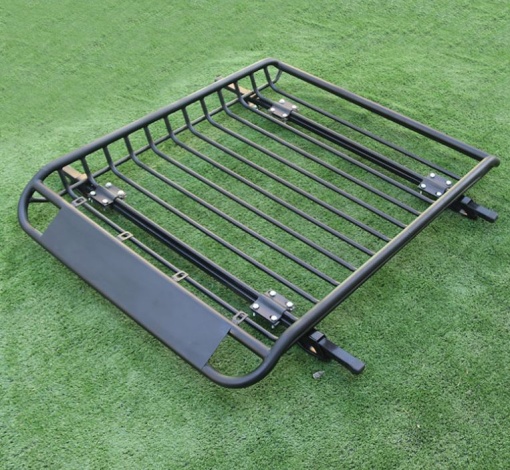 Roof rack, metal roof rack, steel grille 160*101 cm with mounting on longitudinal crossbars, metallic black - Img 4