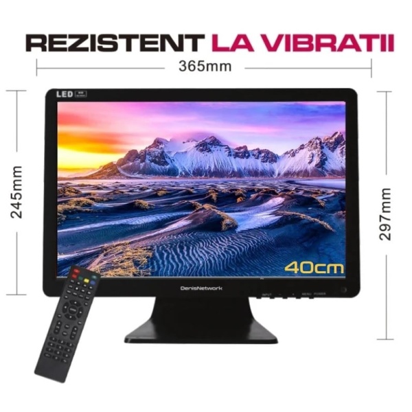 Televizor mic, tv auto 12/24V - 40/48/61cm CI+ DVBS2 LED HD - pentru rulotă, camion, camping, pentru baterii cu panou solar - DenisNetwork