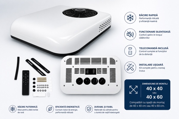 Aer conditionat auto de plafon 12V 24V cu panou de control si functii multiple - Dittom™