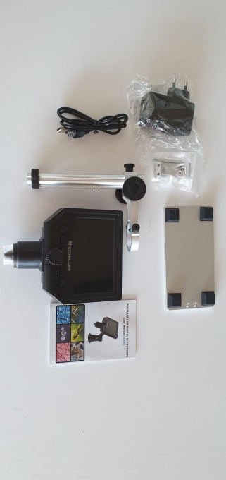 FullHD дигитален микроскоп с увеличение 1-600X със собствен екран и 3.6 Mp 8 LED камера, за ремонт на електроника, бижутери, медицински анализи - Img 8