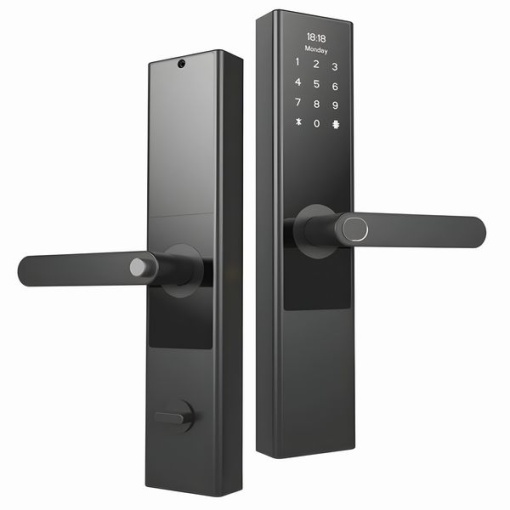 Încuietoare /Broască/Yală Dittom™ Cardoria Antifurt inteligentă cu amprentă, card, cod, cheie mecanică, aplicație Tuya pentru apartament
