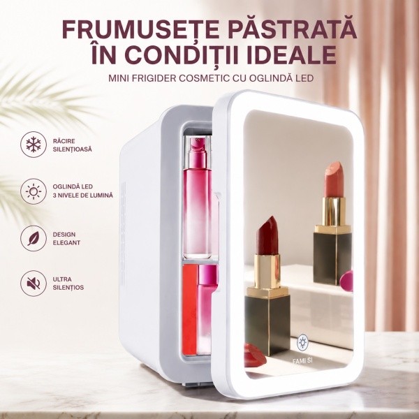 Mini Cosmetic Refrigerator for Skincare and Makeup, Cosmetics, Care Products – Cooling &amp; Heating, 8l - Img 2