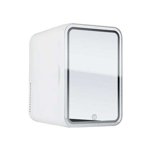 Mini frigider de 8L cu oglinda si lumina LED, cosmetice cu funcție de încălzire/răcire, farduri, fonduri de ten, creme, ruj sau seturi de Make Up Beauty