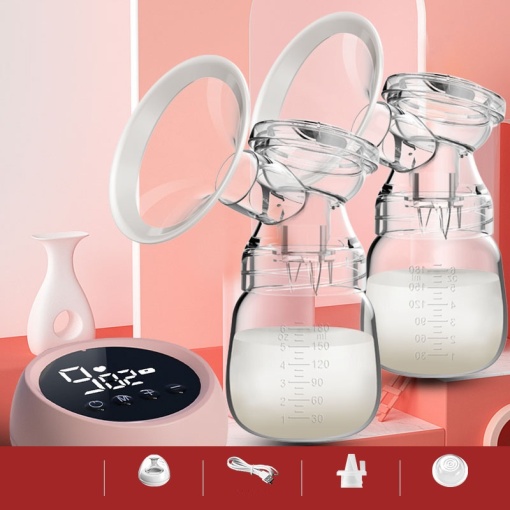 Mobile electric breast pump, with its own battery, 2 180ml bottles, for milking with 9 massage modes and low-noise suction - Img 6
