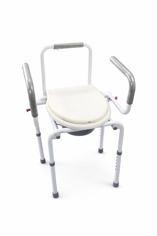 Mobile Toilet Seat with Tank, Adjustable 65-75 cm, with Sides, for the Elderly and Home Care - Img 3