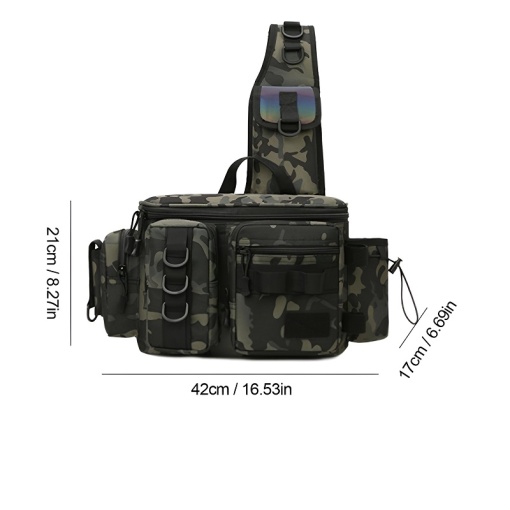 Multifunctional Fishing Backpack, Waterproof Bag for Fishing Gear, Hiking, Hunting, Shoulder, Camping Equipment, Camouflage - Img 4
