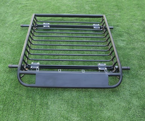 Roof rack, metal roof rack, steel grille 160*101 cm with mounting on longitudinal crossbars, metallic black - Img 5