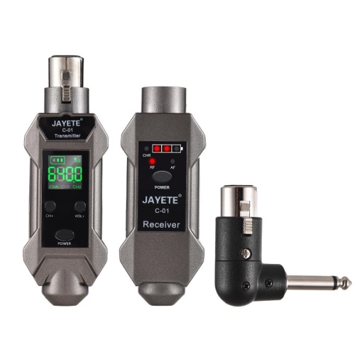 Transmițător Wireless pentru microfon XLR , Adaptor pentru microfon cu 16 canale, Potrivit pentru microfon dinamic și condensator, cu baterie reîncărcabilă 48V