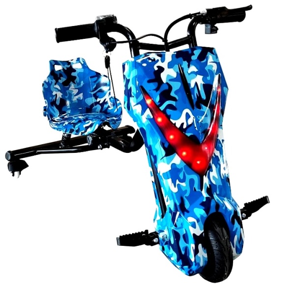 Trotinetă drift copii cu șezut ergonomic și 3 trepte de viteză, vedere frontală - Flytec™