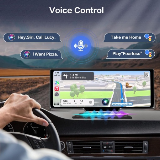 Navigație universală portabilă, Android Auto, Apple CarPlay prin Wi-Fi, 7Inch, Display HD