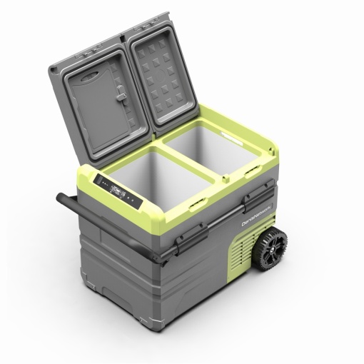 Frigider + congelator 45/55L bicameral roți - pentru plajă sau camping cu alimentare 12-24/220V, cu congelare -20°C - DenisNetwork™