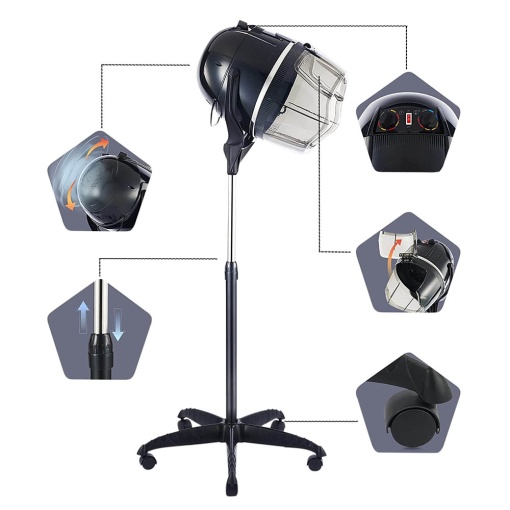 950W Hair Dryer with Wheel Stand, Professional Hairdressing Hairdryer with Stand, Professional Electric Hair Dryer, Portable - Img 6