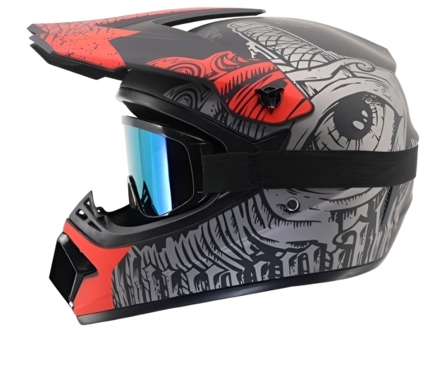 casca cross Eye Fury cu ochelari design grafic distinctiv motocross atv enduro - Flytec™