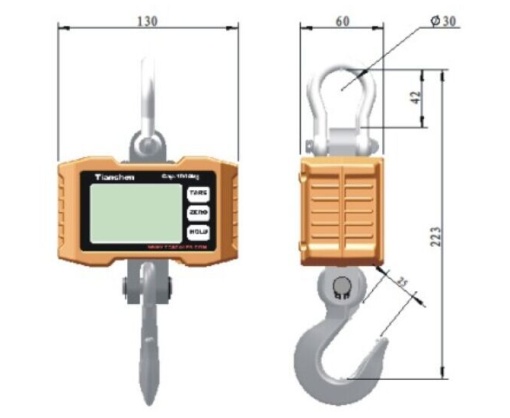 Cântar electronic pe cârlig 500 kg, pentru macara, cu telecomandă