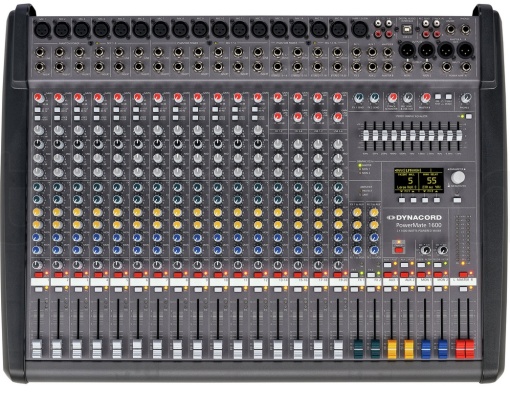 Mixer Audio Dynacord Profesional Amplificat, PowerMate 1600-3, 2X1000W, 16 Canale, Egalizator 11 benzi, Phantom power 48V