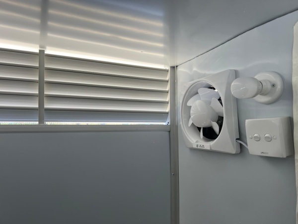 Modular toilet cabin for container - prefabricated complete bathroom with toilet, shower and sink, tiny house, office, construction site - DenisNetwork™ - Img 6