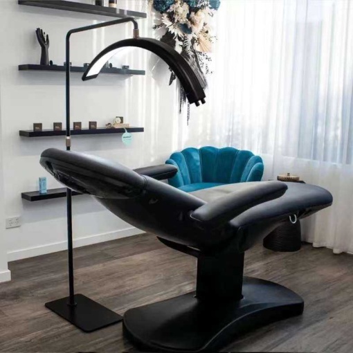 MoonLight Cosmetic Crescent Lamp for Manicure + Eyelashes - 70 cm, 50 W LED, adjustable warm + cold light, 360° rotation, nails, studio, make up, tattoos - Img 6