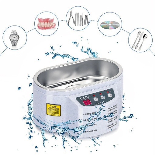 Ultrasonic cleaner with 0.6l tank for gold, silver, fine mechanics, watches, glasses, dentures, with timer - Img 3