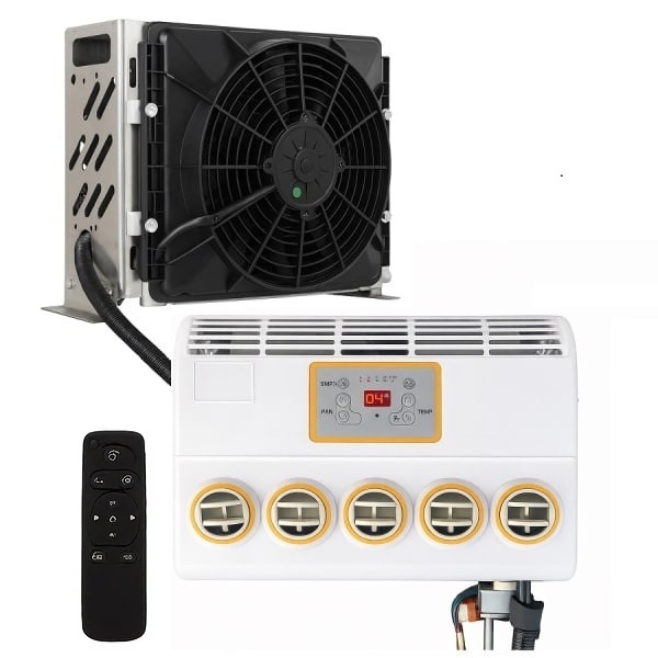 Clima auto DenisNetwork 2.6 kW pentru cabine camion, van camping și vehicule off-grid 12V/24V